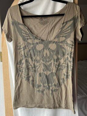 Skeleton Wings Printed T-shirt